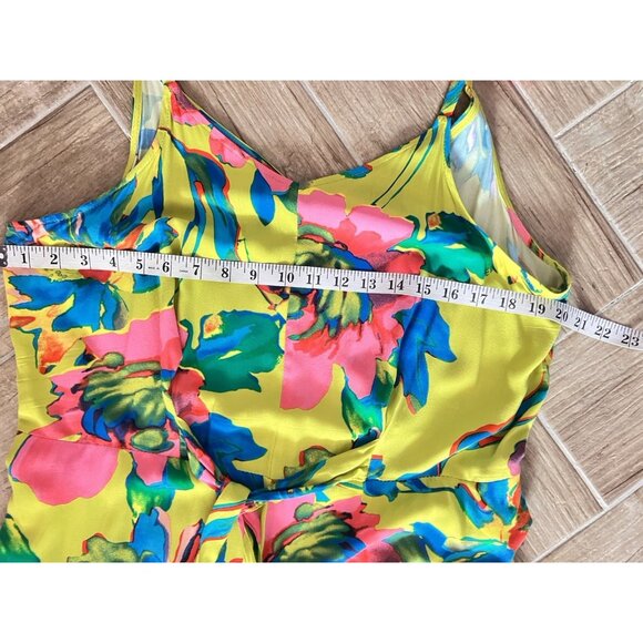 Ivy Street Sz XL Wide Leg Jumpsuit Spaghetti Strap BOLD Floral Summer Comfy CUTE - Picture 4 of 12